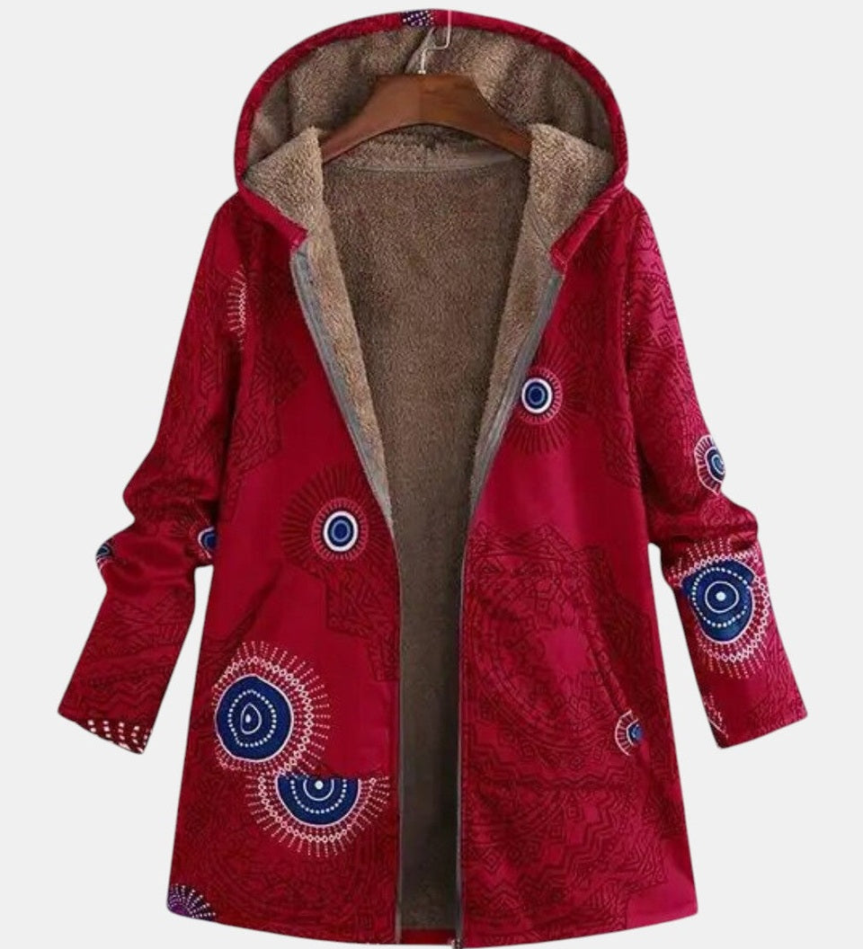 Sage - Sherpa-jack met tribalpatroon - Rood