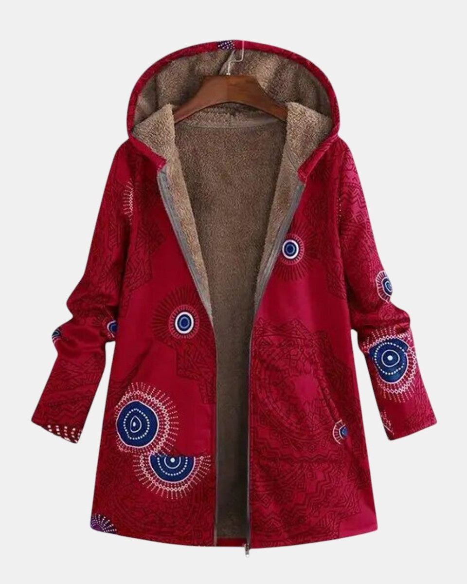 Sage - Sherpa-jack met tribalpatroon - Rood