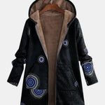Sage - Sherpa-jack met tribalpatroon - Zwart