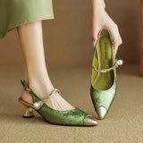 Margarete - Elegante hakken - Groen