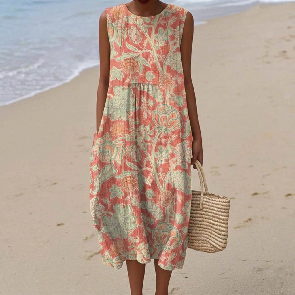 Raya - Mouwloze midi-jurk - Multikleur