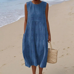Iva - Mouwloze midi-jurk - Blauw