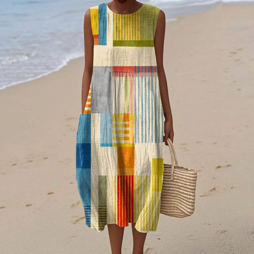 Elra - Mouwloze midi-jurk - Multikleur