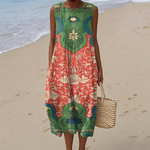 Amara - Mouwloze midi-jurk - Multikleur