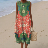 Amara - Mouwloze midi-jurk - Multikleur