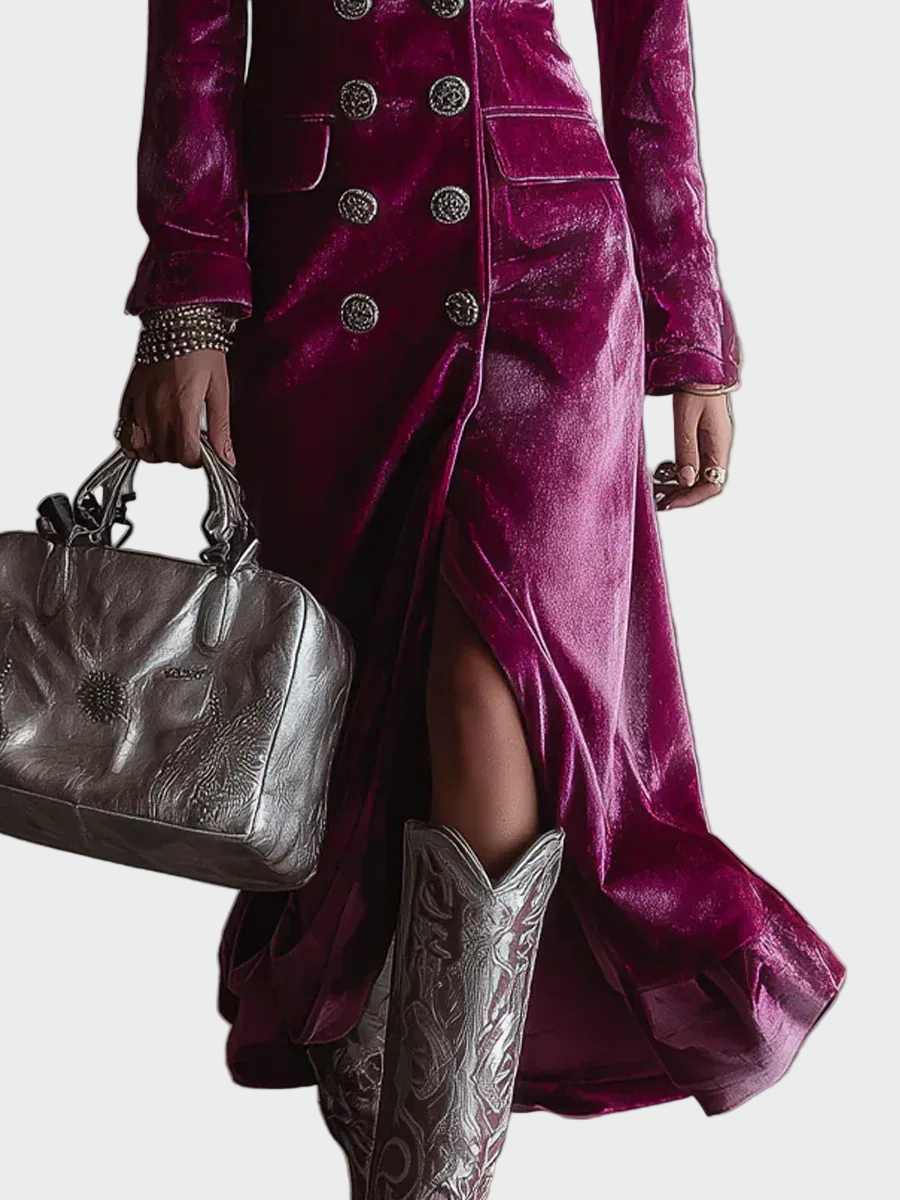 Eefje - Fluwelen maxi-blazerjurk - afbeelding 3