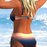 Bikini met kleurverloop en koorddetails