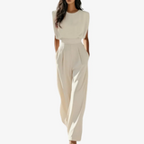 Ilka - Jumpsuit met een verstelbare tailleband - Beige