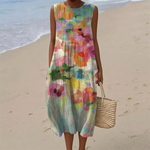 Mirte - Mouwloze midi-jurk - Multikleur