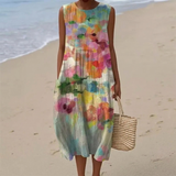 Mirte - Mouwloze midi-jurk - Multikleur