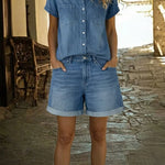 Ina - Korte denimset - Blauw