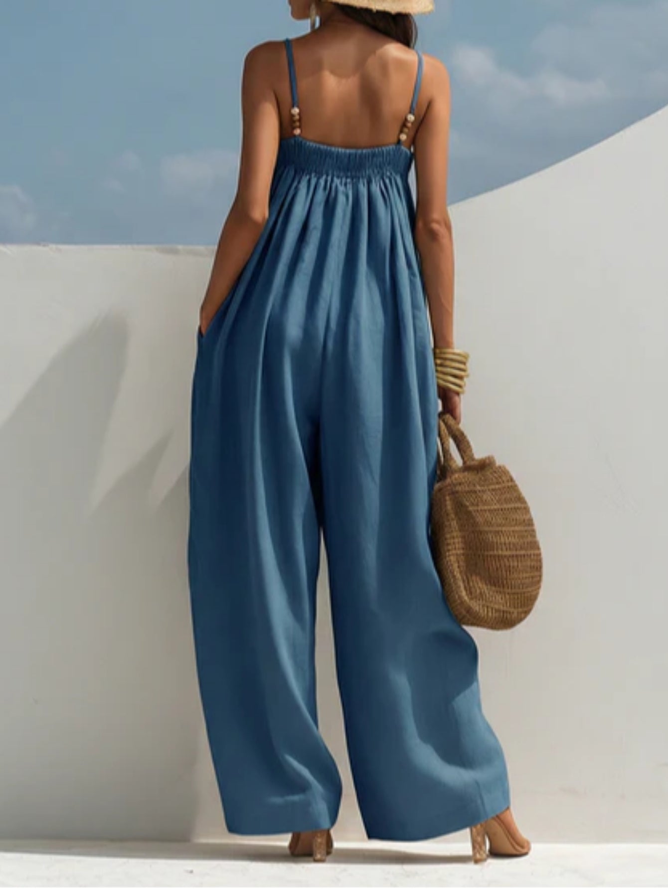 Bertha - Denim jumpsuit met wijde pijpen - afbeelding 4