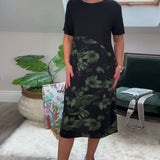 Renske | Patchworkjurk met ronde hals en bloemenprint