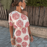 Karlijn | Zomerjurk met asymmetrische halslijn
