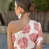 Karlijn | Zomerjurk met asymmetrische halslijn