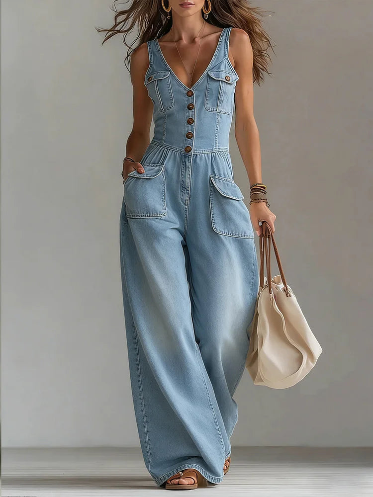 Katinka - Ontspannen denimcombinatie - Blauw