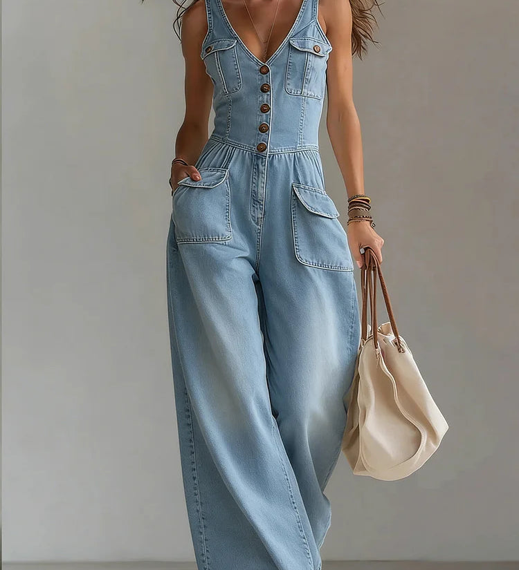 Katinka - Ontspannen denimcombinatie - Blauw
