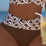 Tweedelige bikini met ruitprint