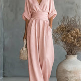 Élise - Elegante vloeiende jumpsuit - Lichtroze
