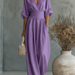 Élise - Elegante vloeiende jumpsuit - Paars