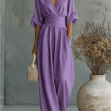 Élise - Elegante vloeiende jumpsuit - Paars