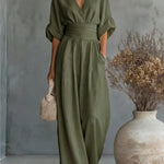 Élise - Elegante vloeiende jumpsuit - Groen