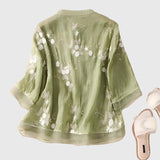 Nellie Elegante Top met Geborduurde Bloemen