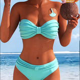 Effen bikini met halterhals