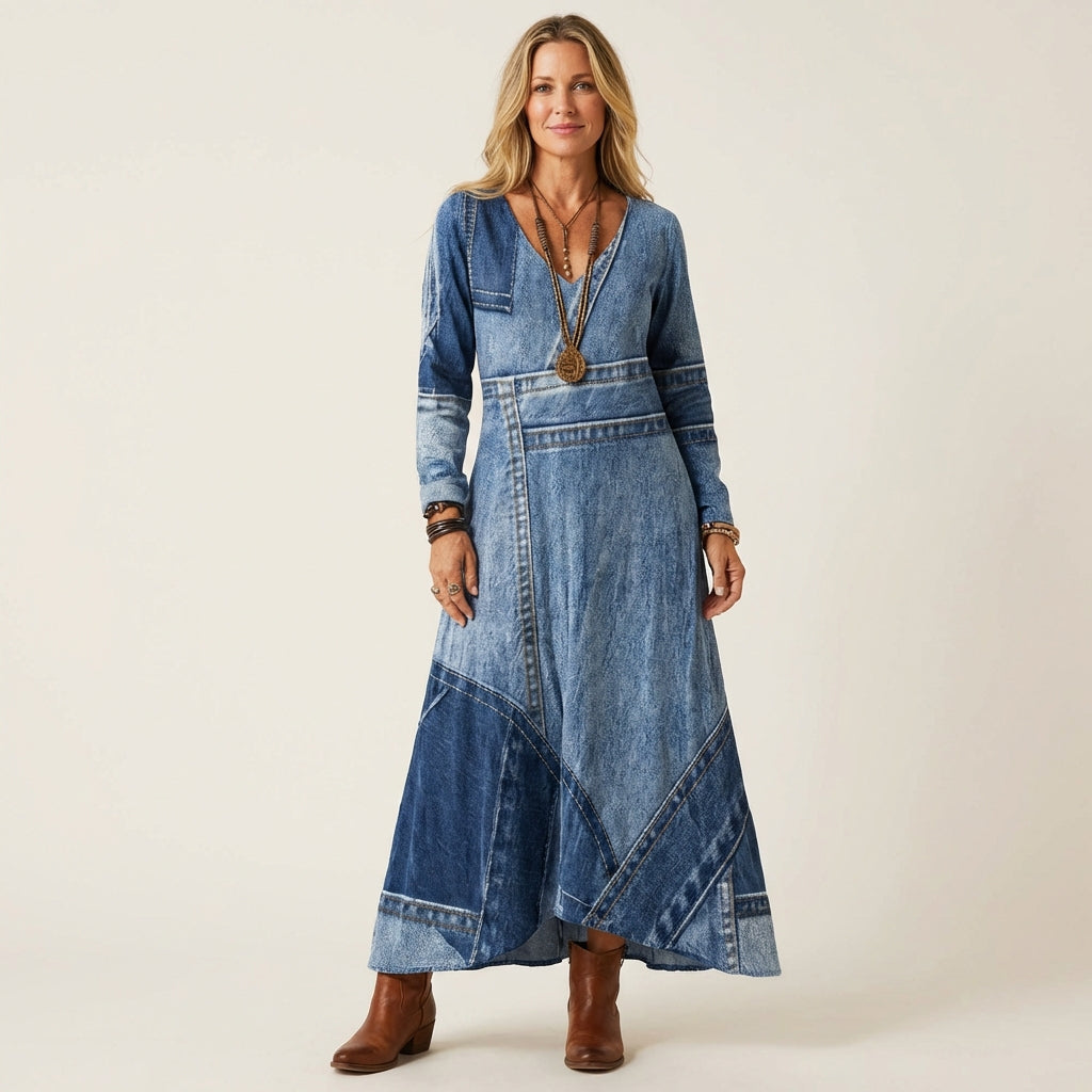 Trixie - Vintage midi-jeansjurk
