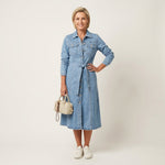 Idske - Lange denimjurk met lange mouwen