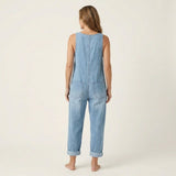 Stefanie - Denim jumpsuit met knoopbandjes - afbeelding 6
