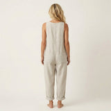 Xandra - Denim jumpsuit met brede knoopbanden - afbeelding 2