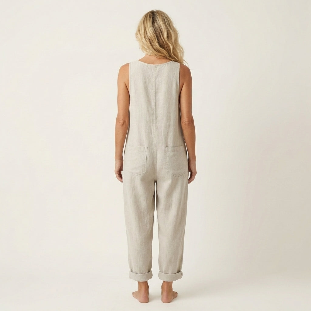 Stefanie - Denim jumpsuit met knoopbandjes - afbeelding 8