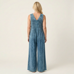 Suzan - Denim jumpsuit met wijde plooipijpen - afbeelding 4
