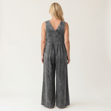 Suzan - Denim jumpsuit met wijde plooipijpen - afbeelding 2