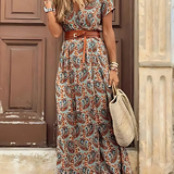 Maud | Luchtige boho maxijurk met bijpassende riem