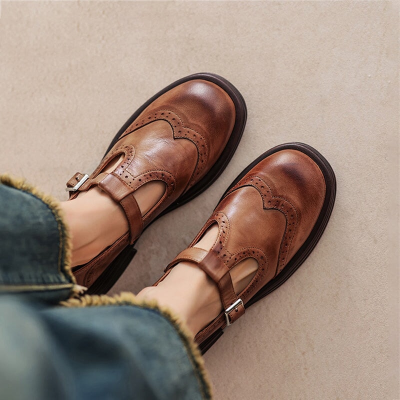 Clara - Elegante Mary-Jane-schoenen - Bruin