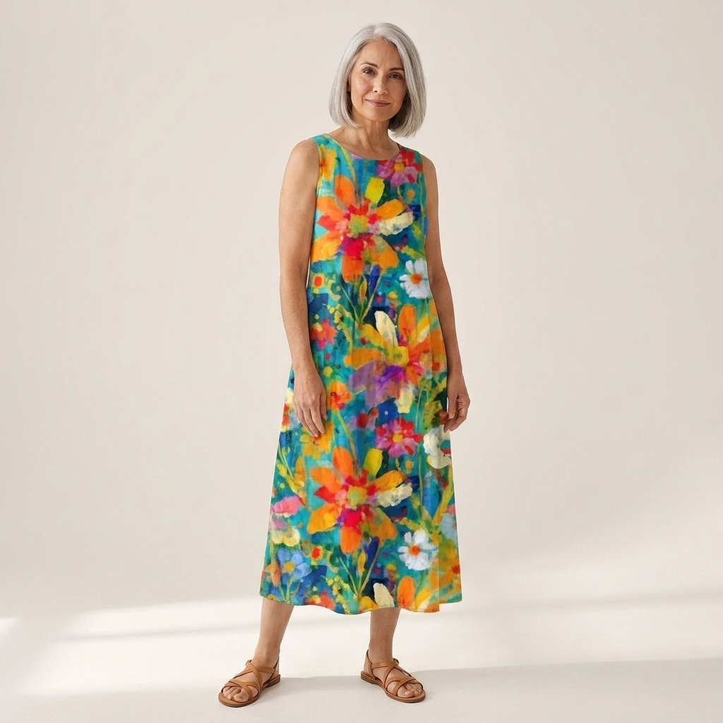 Sandra - Mouwloze midi-jurk - afbeelding 2