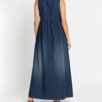 Rachel - Lange vintage denimjurk van zacht katoen - afbeelding 5