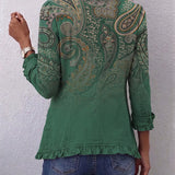 Annick - Boho jasje met ruches en paisleyprint - afbeelding 2