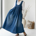 Rachel - Lange vintage denimjurk van zacht katoen - afbeelding 6