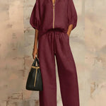 Henrietta - Tweedelige set met blouse en wijde broek - afbeelding 2
