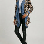 Femmie - Halflang jasje met luipaardprint en gewassen denim - afbeelding 2