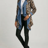 Femmie - Halflang jasje met luipaardprint en gewassen denim - afbeelding 2