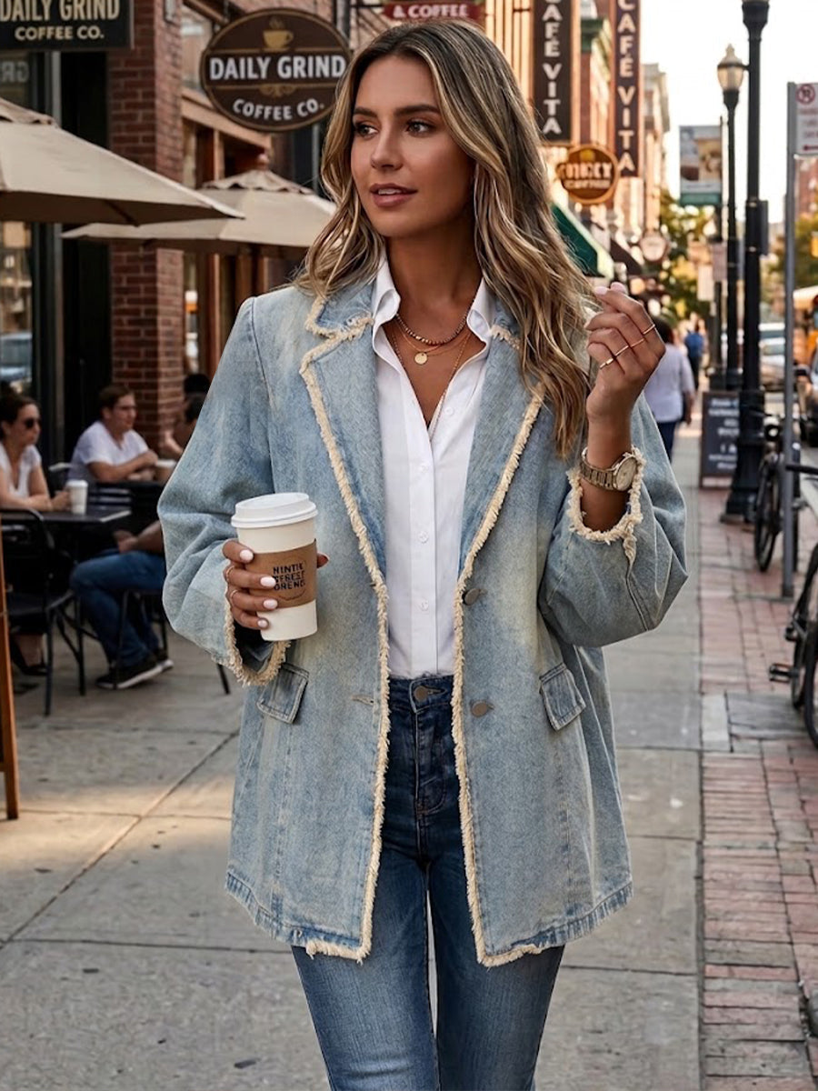 Annemieke - Oversized blazer met onafgewerkte randen - afbeelding 2