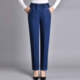 Damesjeans met Zijzakken en Elastische Taille
