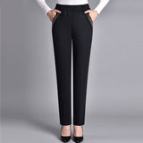Damesjeans met zijzakken en elastische taille