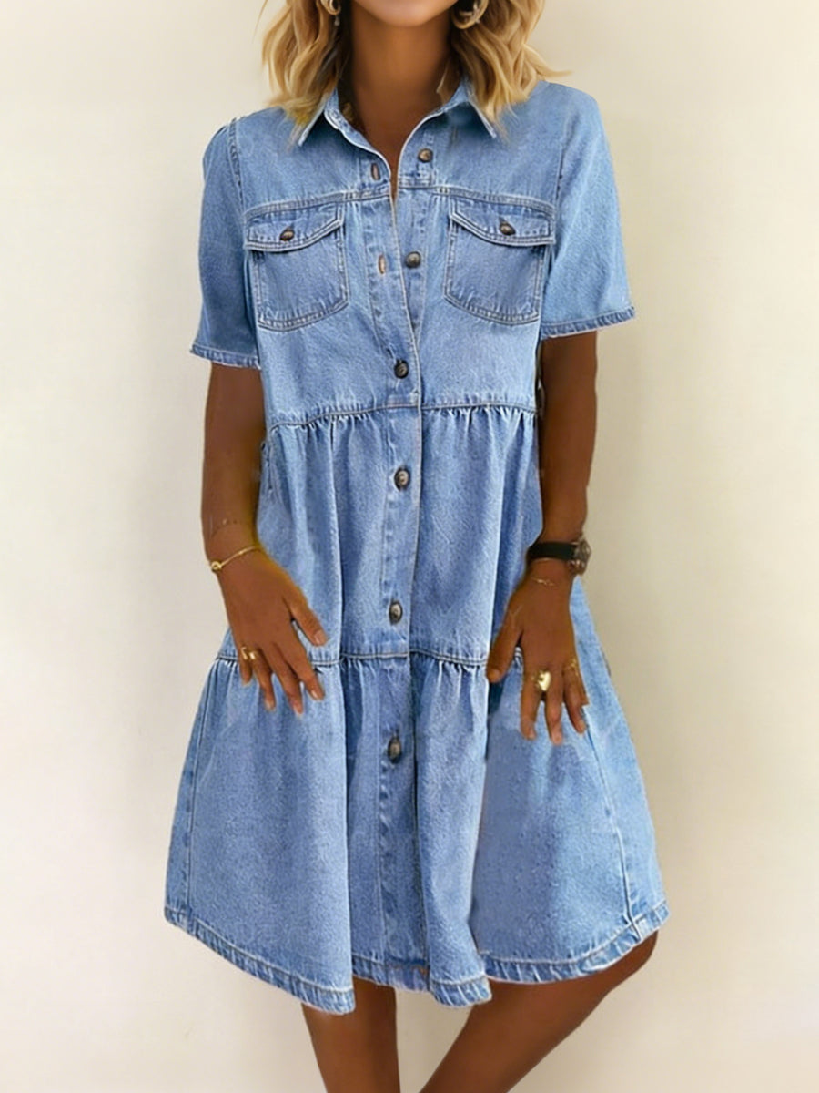 Femmy - Elegante casual denimjurk - afbeelding 4