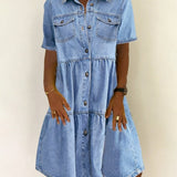 Femmy - Elegante casual denimjurk - afbeelding 4