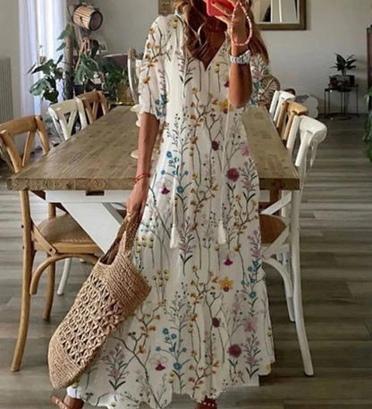 Vera | Elegante bohojurk met bloemenprint